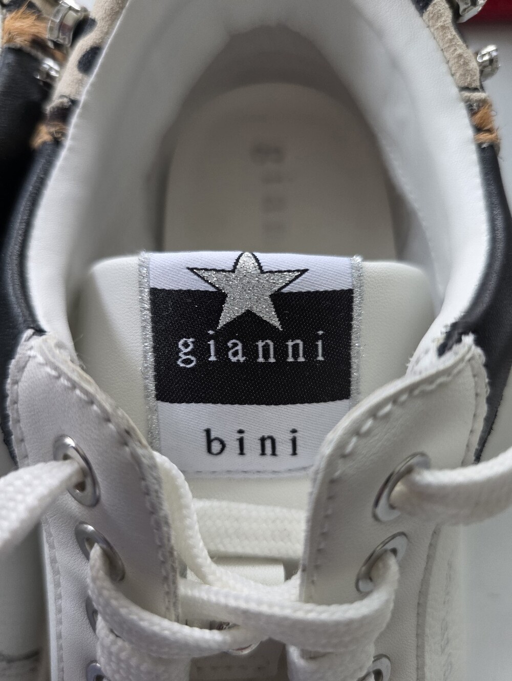 Gianni Bini White Leather Sneakers - Picture 7 of 16